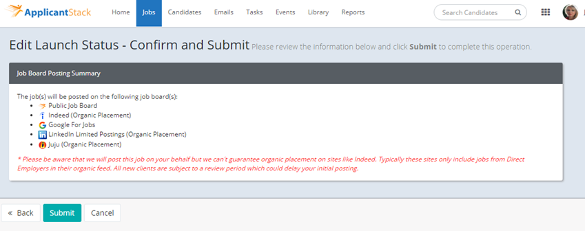 Using the Edit Launch Status Button