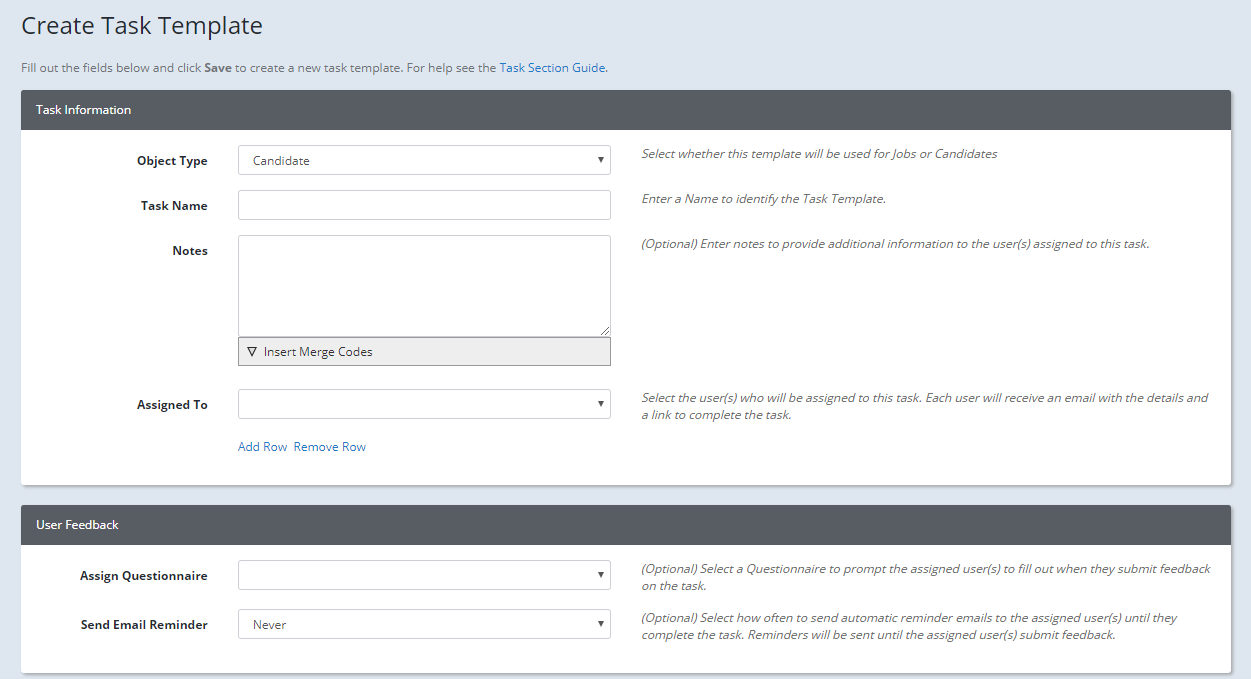 Library - Tasks Templates