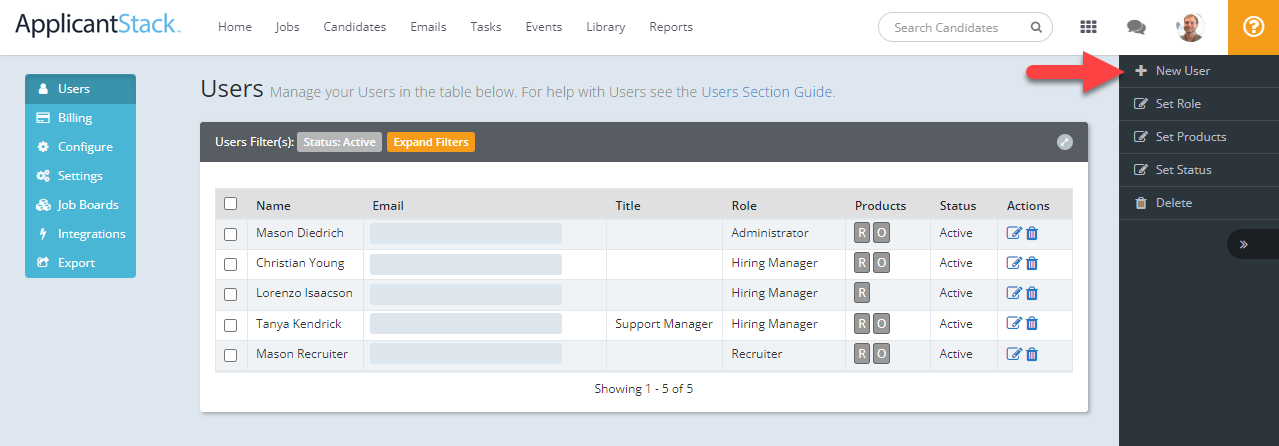 Setup - Users