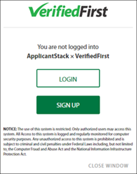 Screen with Verified First in ApplicantStack