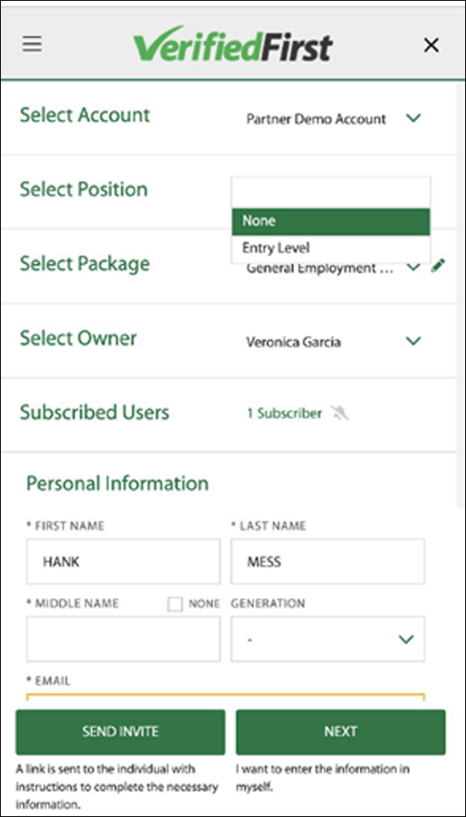 Screen with Verified First in ApplicantStack